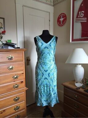 Ambiance Light Blue Paisley-Print Sleeveless Midi Dress